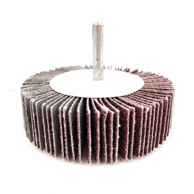 50 *25*6 Aluminum Oxide Abrasive Cloth Flap Wheel With Shaft For Polishing And Grinding